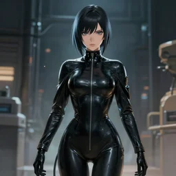 a female plague doctor wearing a latex suit, artstation, by wlop, illustration, drawing, visual novel, painting, 8 k, cinematic lighting, global illumination