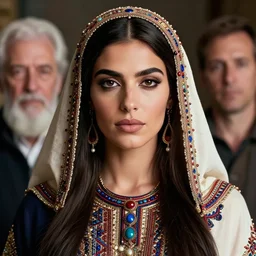 portrait of a stunningly beautiful israeli tribal female, depth of field, zeiss lens, detailed, symmetrical, centered, fashion photoshoot, by Annie Leibovitz and Steve McCurry, David Lazar, Jimmy Nelsson, Breathtaking, 8k resolution, extremely detailed, beautiful, establishing shot, artistic, hyperrealistic, beautiful face, octane render