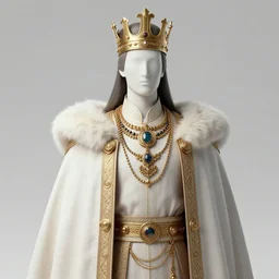 a character model sheet of a noble king wearing excessive jewelry in a tasteful way