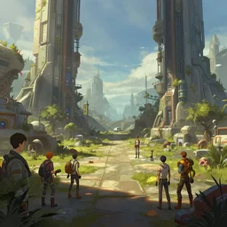photo environement post futurist plain : 4, 4 k rtx hdr volume light concept studio matte painting environement digital illustration style art that looks like it is from borderlands and by feng zhu and loish and laurie greasley, victo ngai, andreas rocha, john harris by jesper ejsing, by rhads, makoto shinkai and lois van baarle