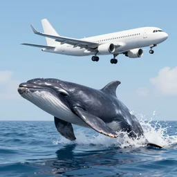 a pilot whale driving an airplane