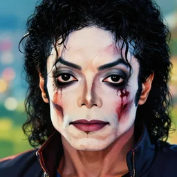 michael jackson!!!! realistic dramatic !big face close up concept art  of michael jackson thriller zombie as a dragon ball Z  character,dark eye sockets, prononced cheeks, beautiful landscape bokeh , 4k anime character illustration by akira toriyama, artstation
