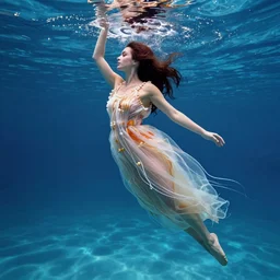 a woman wearing a jellyfish dress under water by anny leibovitz, greg rutkowski, paolo roversi, ( ( ( mucha ) ) ), godrays