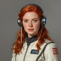 portrait of a woman by greg rutkowski, scottish features, attractive, redhead, she resembles padme, star wars expanded universe, she is about 2 0 years old, charming and smart, wearing starfighter pilot uniform, highly detailed portrait, digital painting, artstation, concept art, smooth, sharp foccus ilustration, artstation hq