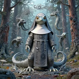 ( reptile ) pokemon creature creature in a nunavut forest, : : by michal karcz, daniel merriam, victo ngai and guillermo del toro : : ornate, dynamic, particulate, intricate, elegant, highly detailed, centered, artstation, smooth, sharp focus, octane render, 3 d
