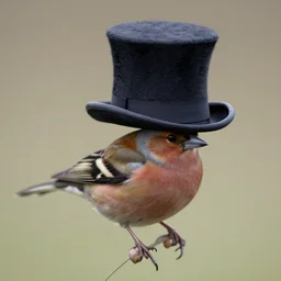 A top hat on a chaffinch, wearing a top hat, top hat, DLSR nature photo