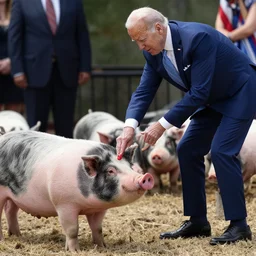 joe biden dabbing in front of pigs