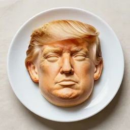 breakfast that looks like donald trump, dish, top view, sigma 8 5 mm
