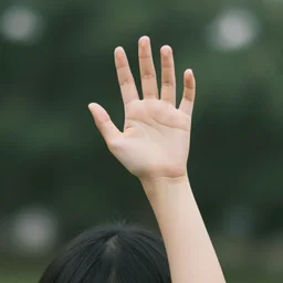digital photography of a person raising its hand