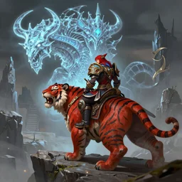 mount epic red shado - pan riding tiger screenshot world of warcraft mounts worldboss bioluminecant light concept sketch art and by feng zhu alena aenami artworks in 4 k beeple, by thomas kinkade heartstone overwatch blizzard 3 d rtx hdr