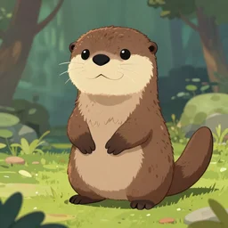 anthropomorphic furry otter, cartoony, artstation, furraffinity, storybook art style
