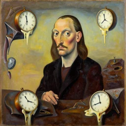 a salvador dali painting in graffiti style depicting 1 5 clocks melting on random shapes