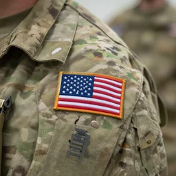 Photo of a US soldier, Close-up shot