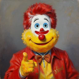 an oil painting of ronald mcdonald by john wayne gacy, detailed