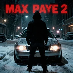 Audi A4 B6 Avant (2002), a gritty neo-noir, dramatic lighting, cinematic, eerie person silhouette, death, homicide, homicide in the snow, gunshots, establishing shot, extremely high detail, photorealistic, cinematic lighting, artstation, by simon stalenhag, Max Payne (PC) (2001) winter new york at night, Max Payne 2 (2003) visual novel style, flashing lights, Poets of the Fall - Late Goodbye