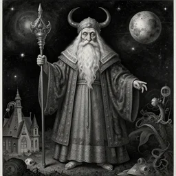 baba yaga in space ultra - detailed epic masterpiece by albrecht durer