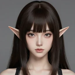 Character concept art of an anime elven huntress || hime cut, cute-fine-face, pretty face, realistic shaded Perfect face, fine details by Stanley Artgerm Lau, WLOP, Rossdraws, James Jean, Andrei Riabovitchev, Marc Simonetti, and Sakimichan, tranding on artstation