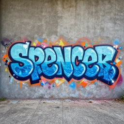 graffiti of the word'spencer ', bubble letters