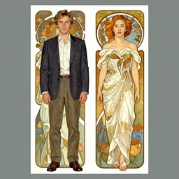 greg rutkowski and alphonse mucha scarlett johansson, portrait, full body, trending on artstation, 3 5 mm