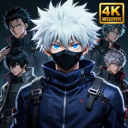 realistic killua zoldyck with black mask, big blue eyes, techwear, streetwear, cyberpunk style outfit, greg rutkowski, artgerm, ross tran, takato yomamoto, wlop, ilya kuvshinov, intricate complexity, detailed portrait, 4 k, cinematic lighting, artstation, sharp focus, smooth, hd, hdr, award winning, octane render