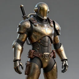 a soldier wearing a full set of tesla armor, steampunk style, 3 d render, octane, ray tracing, ultra high detail, photorealistic, 8 k