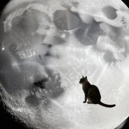 a cat alone on the moon