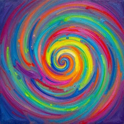 swirly vibrant colors painting