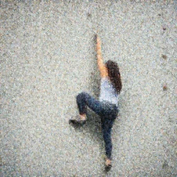 a girl climbing an infinite wall