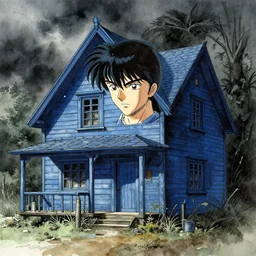 portrait, The Haint Blue Cottage, watercolor, dramatic lighting, cinematic, establishing shot, extremely high detail, foto realistic, cinematic lighting, pen and ink, intricate line drawings, by Yoshitaka Amano, Ruan Jia, Kentaro Miura, Artgerm, post processed, concept art, artstation, matte painting, style by eddie mendoza, raphael lacoste, alex ross