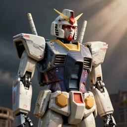 ultra realistic robot gundam suit donald trump crying