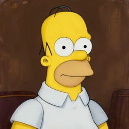 A portrait of Homer Simpson by Edmund Blair Leighton