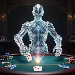 a portrait of a poker table in glass armor releasing spell, full height, moving forward, concept art, trending on artstation, highly detailed, intricate, sharp focus, digital art, 8 k