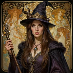 woman wizard, fantasy character portrait, ultra realistic, concept art, intricate details, highly detailed by greg rutkowski, gaston bussiere, craig mullins, simon bisley, alphonso mucha