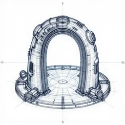 Detailed blueprint of a omnidirectional portal