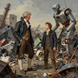 Jean-Baptiste Monge and Alex Ross a artwork of a cluttered robot junkyard