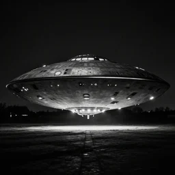 dark photo of an germanic ufo project in the world war 2, black and white