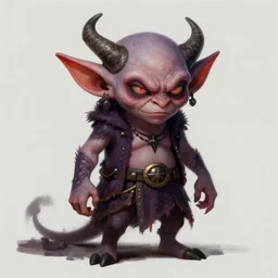 a digital painting of a devious goblin, digital art