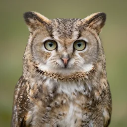 a feline owl - cat - hybrid, animal photography