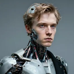 vitalik buterin as cyborg, masterpiece portrait