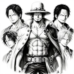 highly detailed ink portrait photo illustration of edward newgate whitebeard, unreal engine, octane render b & w clean shaped illustration by kim jung gi, ric estrada, ron english and eiichiro oda
