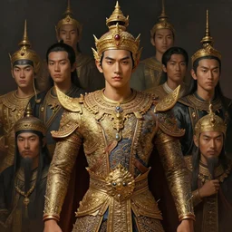 pretty korean male dressed as king ramkhamhaeng of sukhothai, intricate, highly detailed, centered, digital painting, artstation, concept art, smooth, sharp focus, illustration, artgerm, tomasz alen kopera, peter mohrbacher, donato giancola, joseph christian leyendecker, wlop, boris vallejo