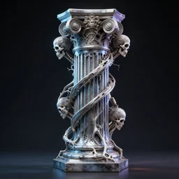 most beautiful, cyber vein skeletal pedestal ionic cult, beautiful faces, dynamic lighting, establishing shot, 8 k resolution,
