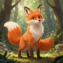 a medieval anthropomorphic fox furry fursona with a fluffy tail in a forest, backlighting, trending on artstation, cartoon, trending on furaffinity, furry art, realistic
