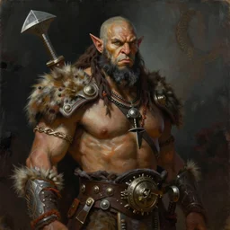 a beautiful portrait painting of a tribal half - orc barbarian, portrait fantasy art, darksun art, conan, art by keith parkinson and greg rutkowski and tim hildebrandt