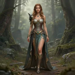 a beautiful female, 8 k, hyperrealistic, full body, rule of the third, hyperdetailed, fantasy portrait by laura sava