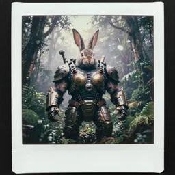 by military archive!! full shot!!!!! big chest!! gecko armored sci - fi hulked oversized rabbit barbarian, fog, in deep jungle forest jungle, overcast!!! cinematic focus, polaroid photo, vintage, neutral colors, very soft lights, big overcast, very foggy, full shot by steve hanks, by serov valentin, by lisa yuskavage, by andrei tarkovsky