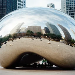 award - winning photos of the chicago bean as a lima bean, incredibly detailed, kodak film, 5 0 mm