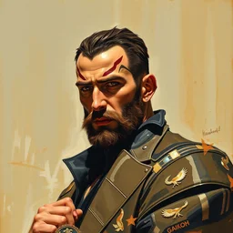 gigachad, painting by j. c. leyendecker, yoji shinkawa, katayama bokuyo