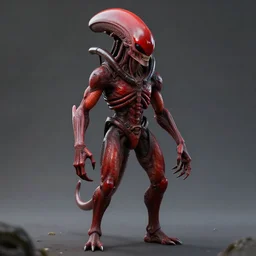 pincer faced alien with red skin. humanoid body. epic sci - fi character concept. cinematic digital art.