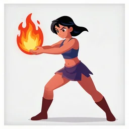 woman fighting fire by disney concept artists, blunt borders, rule of thirds